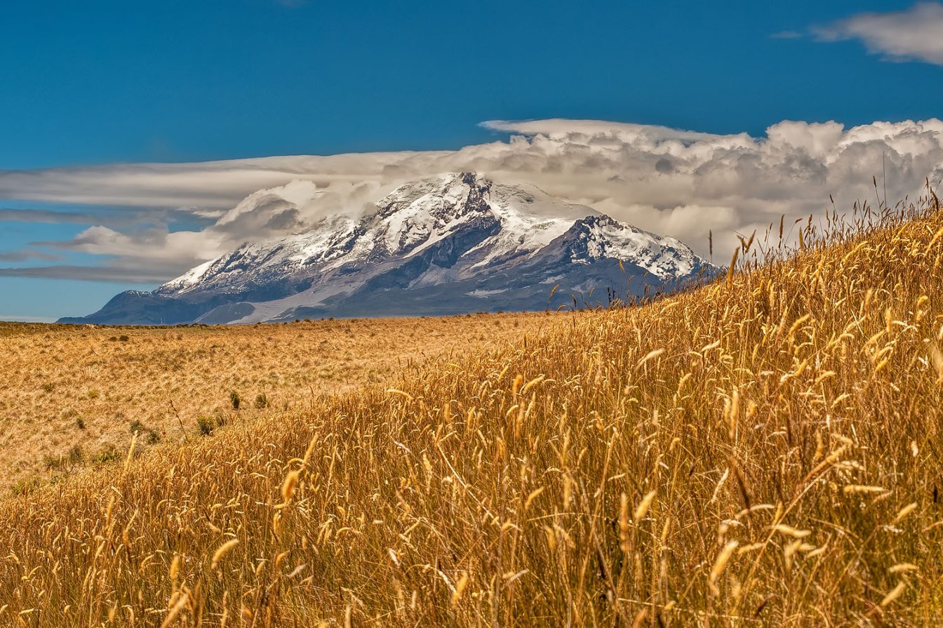A beautiful landscape photography from the andean paramo surrounding the Cayambe volcano