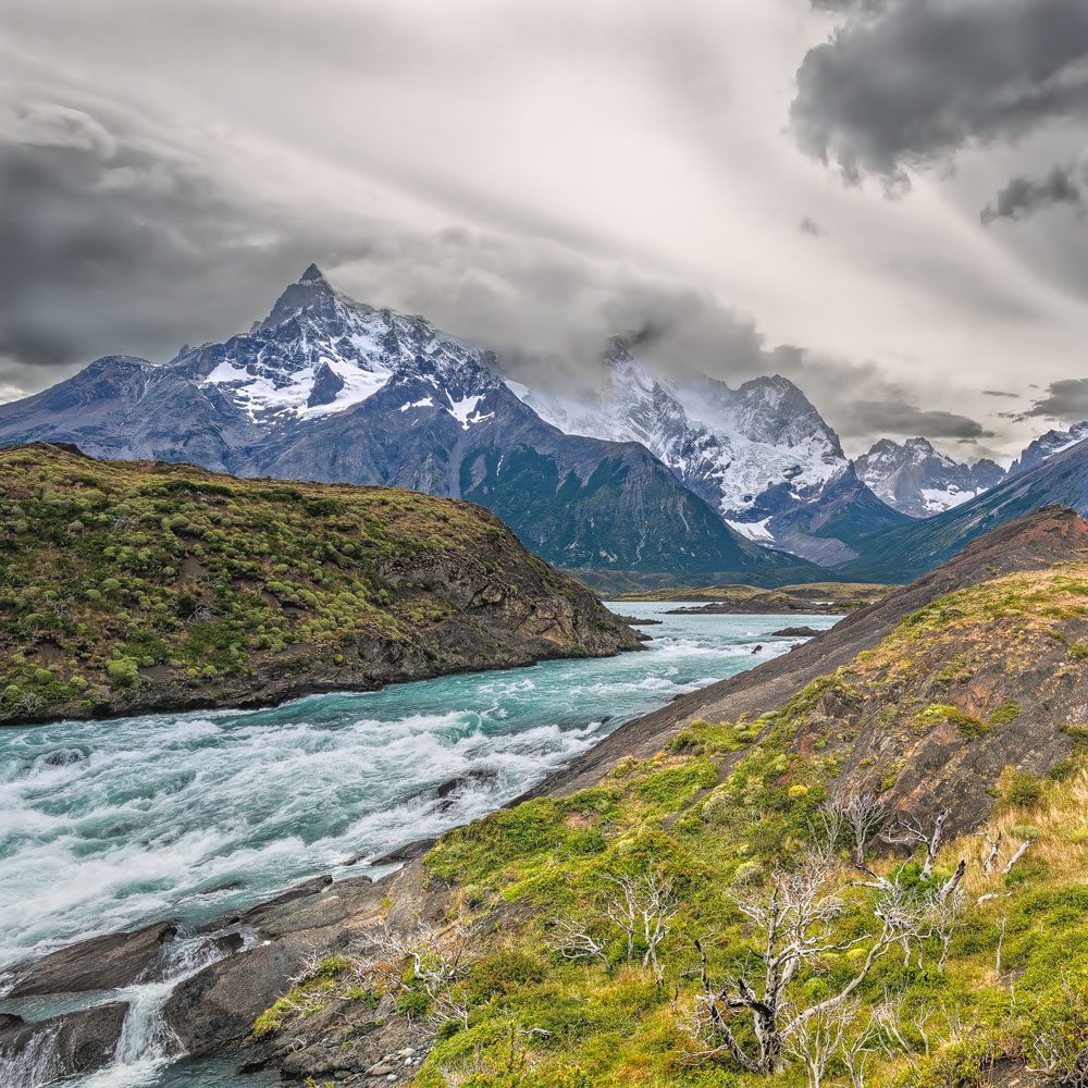 Photography of the Cerro Paine Grande view from the surroundings of the Salto Grande