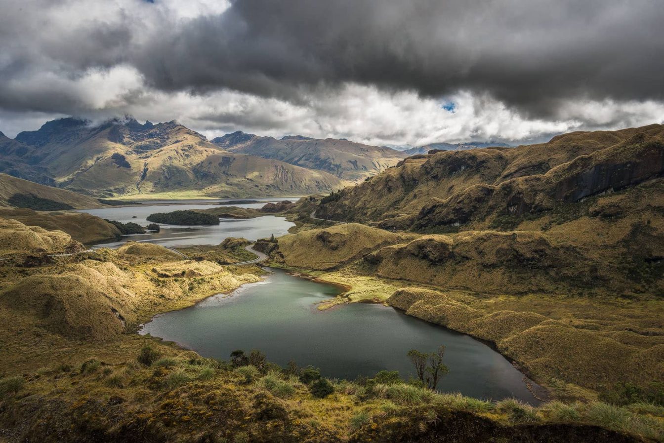 Top view photography of the Atillo lagoons, part of the Ozogoche lake complex - Ecuador
